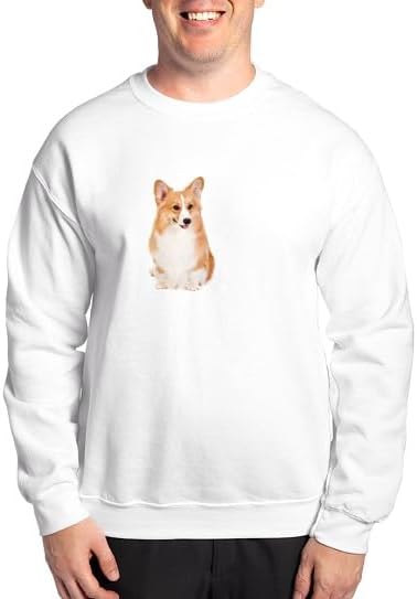 CafePress Corgi Dad Sweatshirt (Dark) Classic Crew Neck Light Sweatshirt - White