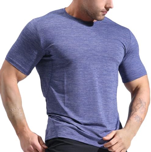 T-Shirt - Slim Fit Running Short Sleeve Training Top - Royal Blue