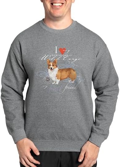 CafePress Pembroke Welsh Corgi Sweatshirt (Dark) Classic Crew Neck Light Sweatshirt - Graphite Gray