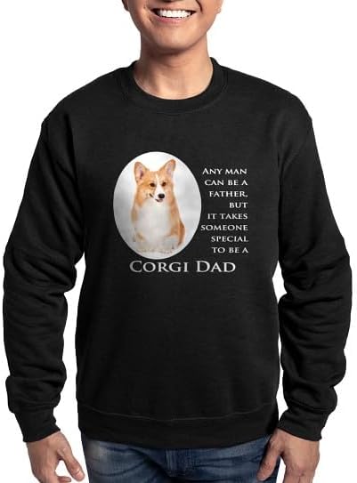 CafePress Corgi Dad Sweatshirt (Dark) Classic Crew Neck Light Sweatshirt - Black