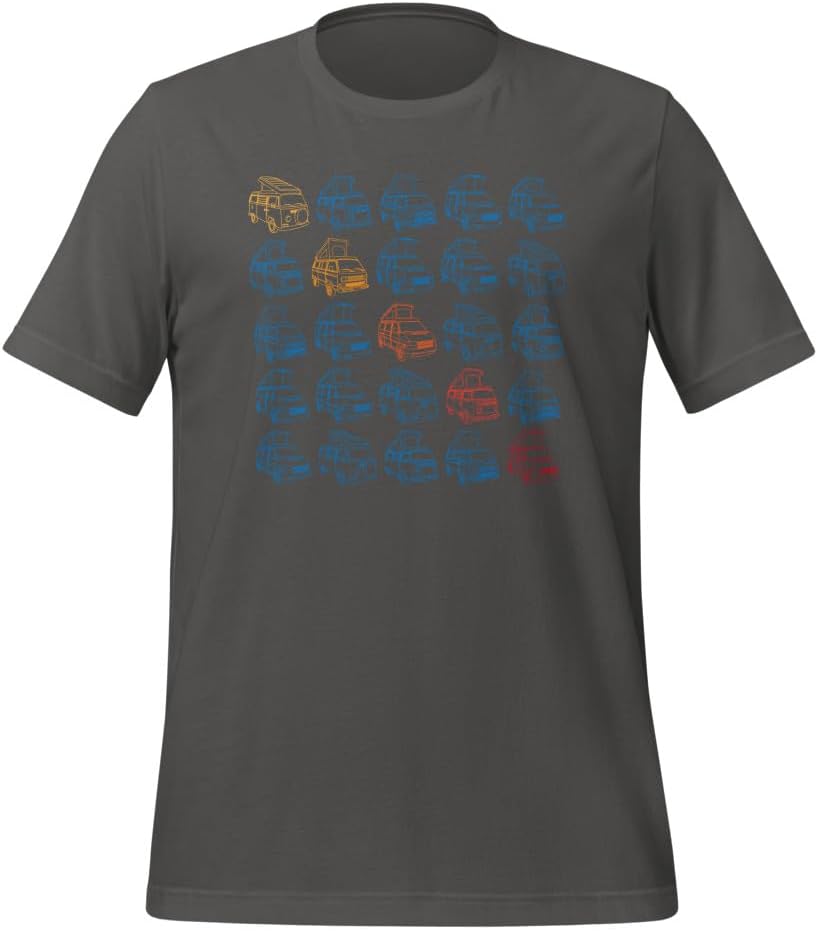 GoWesty Rainbow Tile Bus Vanagon Eurovan T-Shirt - Asphalt