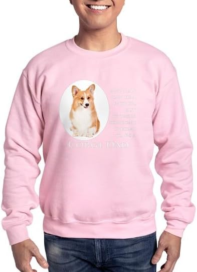 CafePress Corgi Dad Sweatshirt (Dark) Classic Crew Neck Light Sweatshirt - Pink
