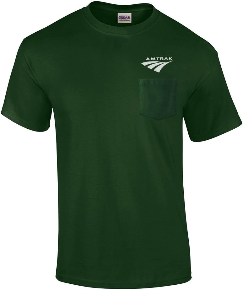 Daylight Sales Amtrak Travelmark Embroidered Pocket Tee [p252] - Forest Green