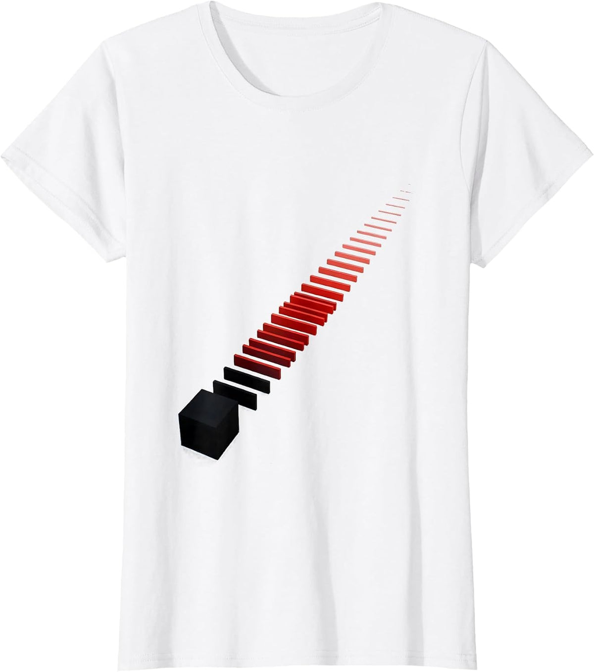 Women's Diagonal Pulse Bars Ham Radio Operator Humor T-Shirt - White