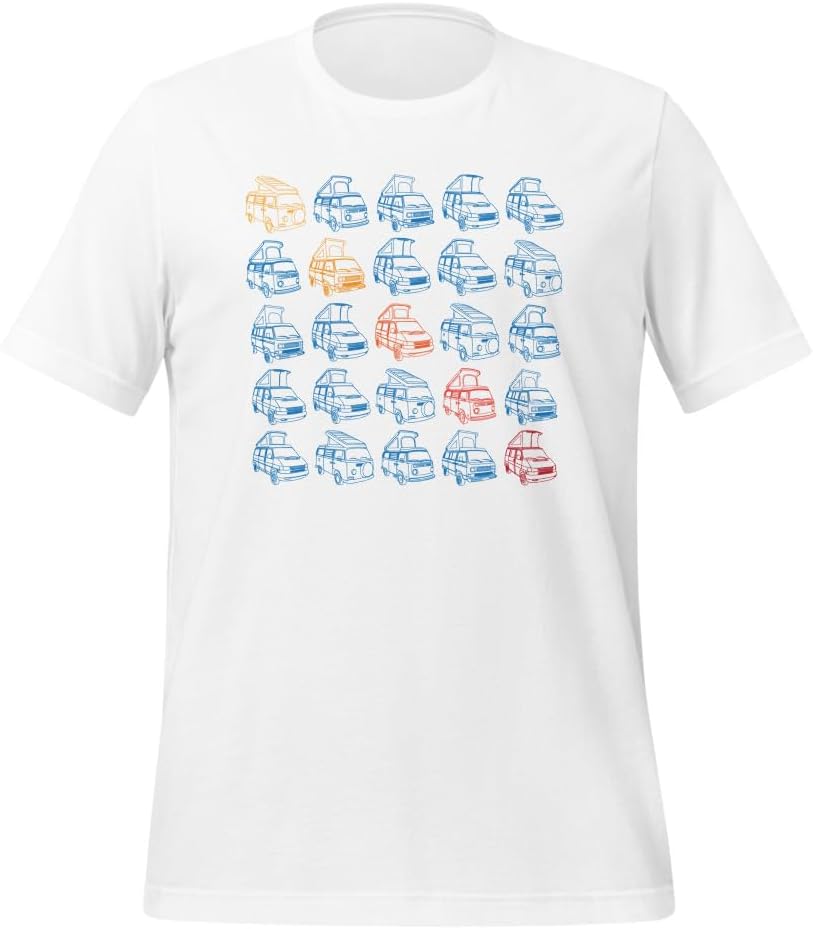 GoWesty Rainbow Tile Bus Vanagon Eurovan T-Shirt - White