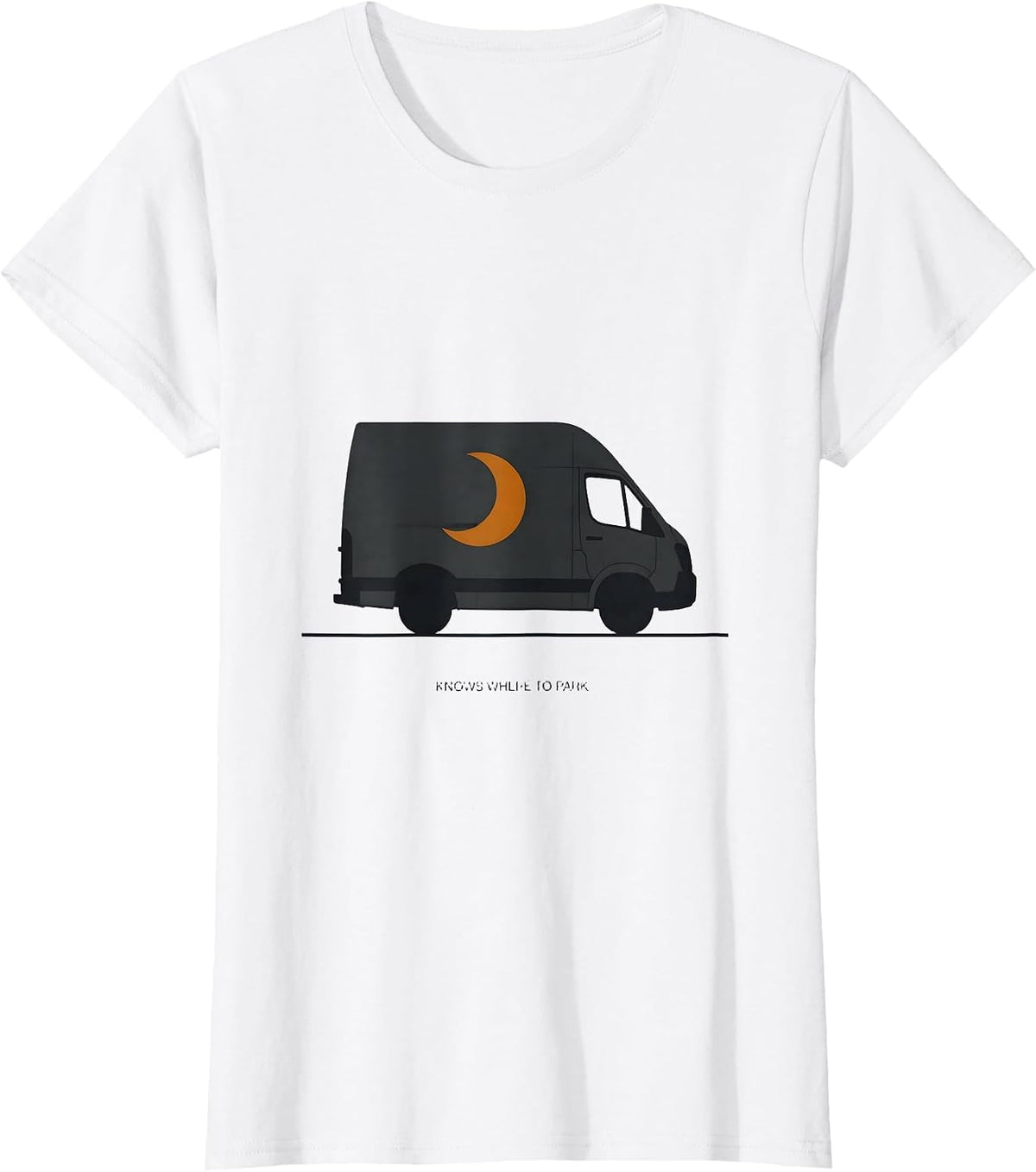Knows Where To Park Retro Van Life Vintage Van Dwellers T-Shirt - White