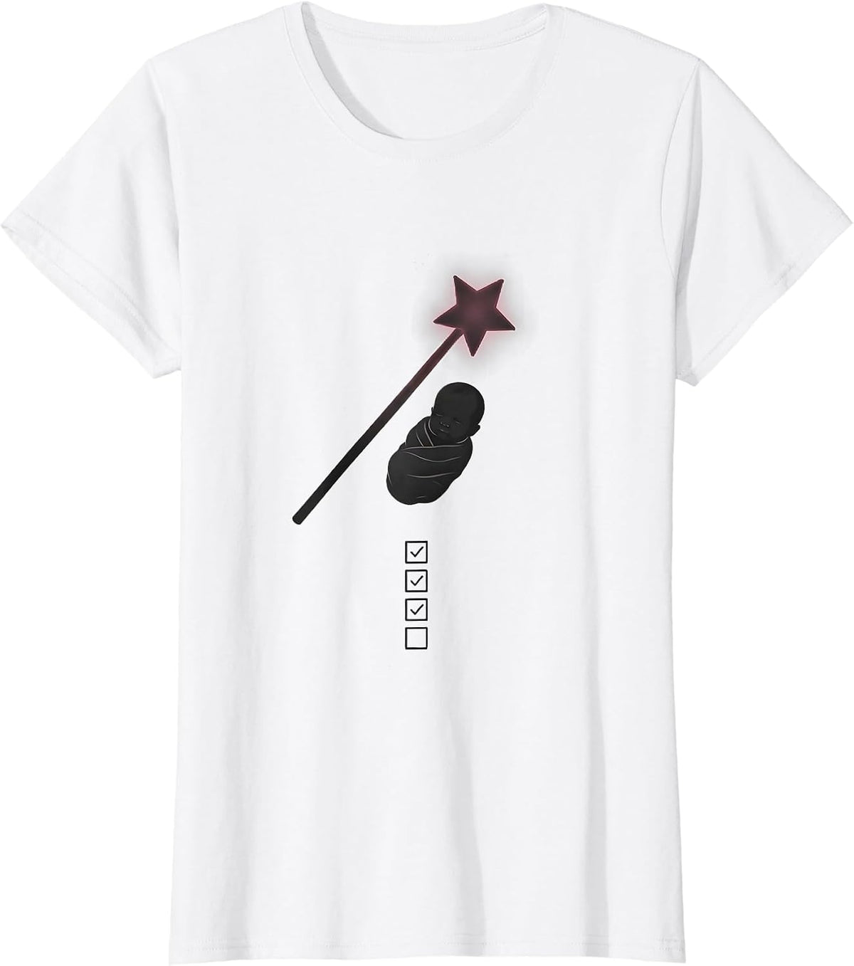 Women's Fairy Godmother Star Baby Minimalist Whimsical Gift T-Shirt - White