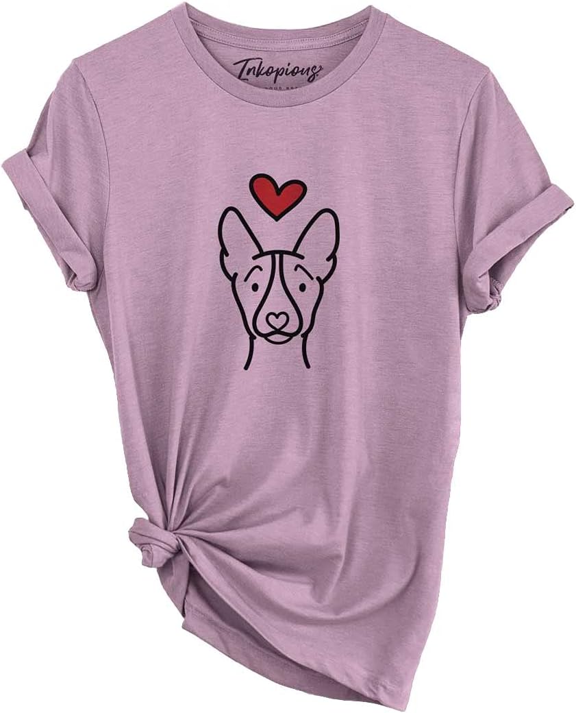 Inkopious Love Always Basenji T-Shirt - Unisex Orchid Crewneck