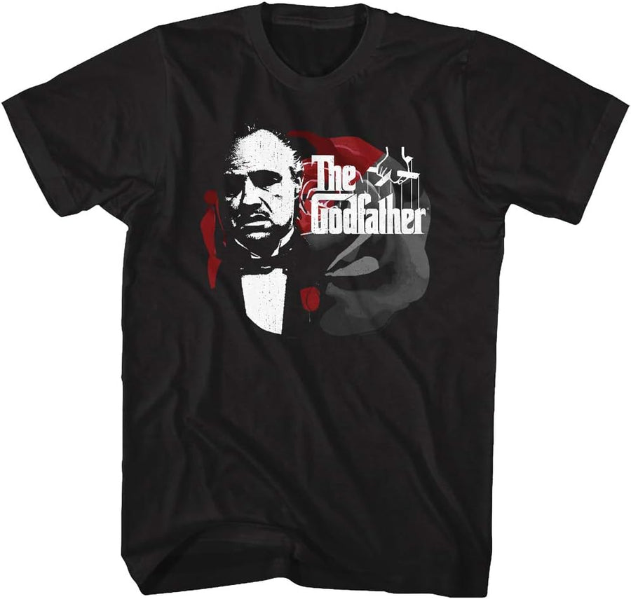 American Classics The Godfather 70s Movie Adult Short Sleeve T-Shirt Marlon Brando Graphic Tee Black - As Pictured
