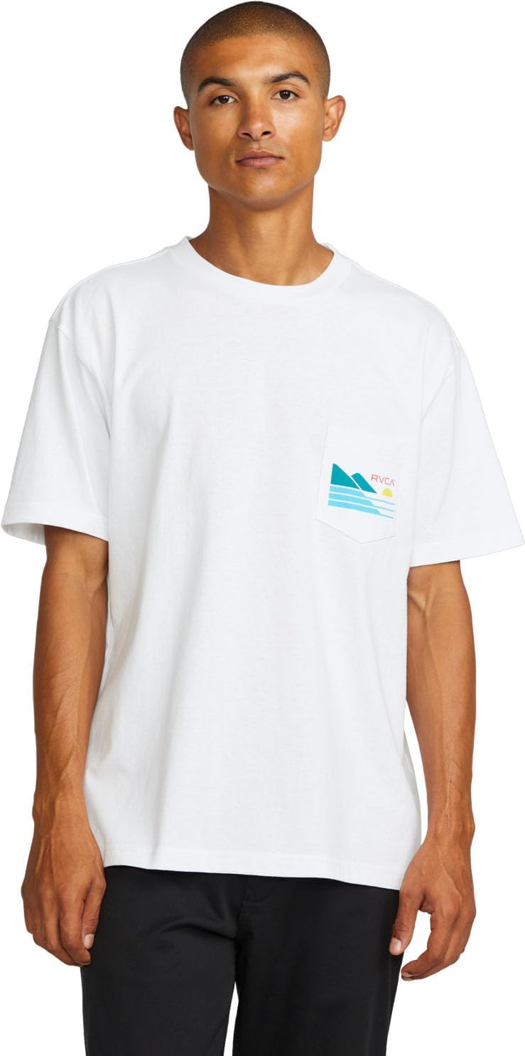 RVCA Men's Men's Cliff Sets Pocket Ss Short Sleeve Tee - White
