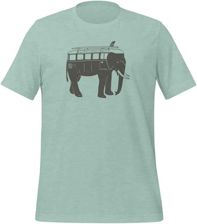 GoWesty Easy Ride Elephant Vanagon Inspired T-Shirt - Heather Prism Dusty Blue