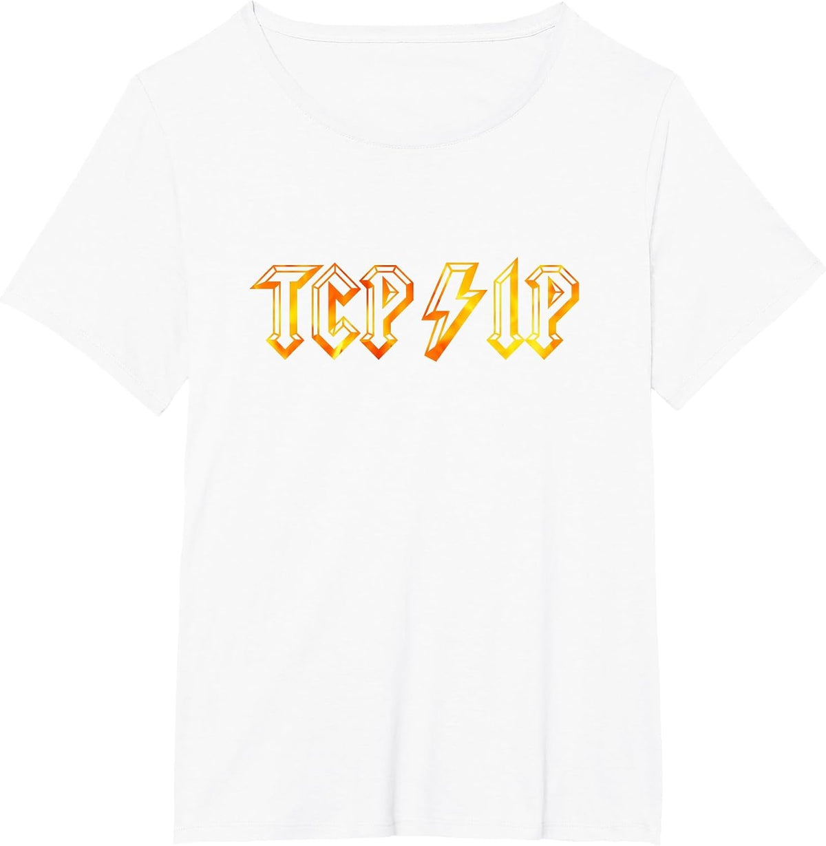 TCP/IP in Rock N Roll Style - Computer Geeks' Networking T-Shirt - White