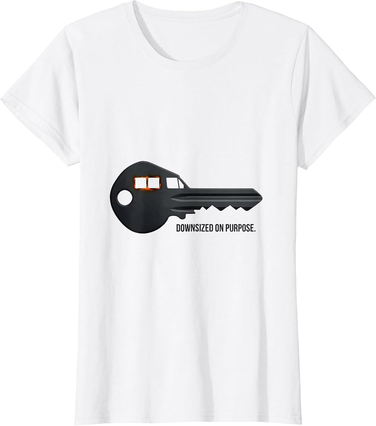 Women's Downsized On Purpose Retro Van Life Nomads Van Dwellers T-Shirt - White