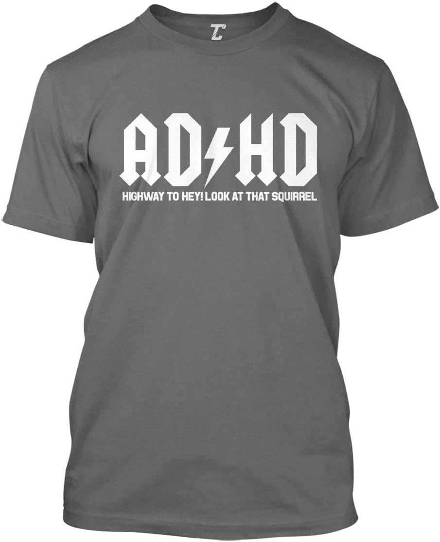 ADHD Highway to Hey Look! - Funny Band Men's T-Shirt - Charcoal