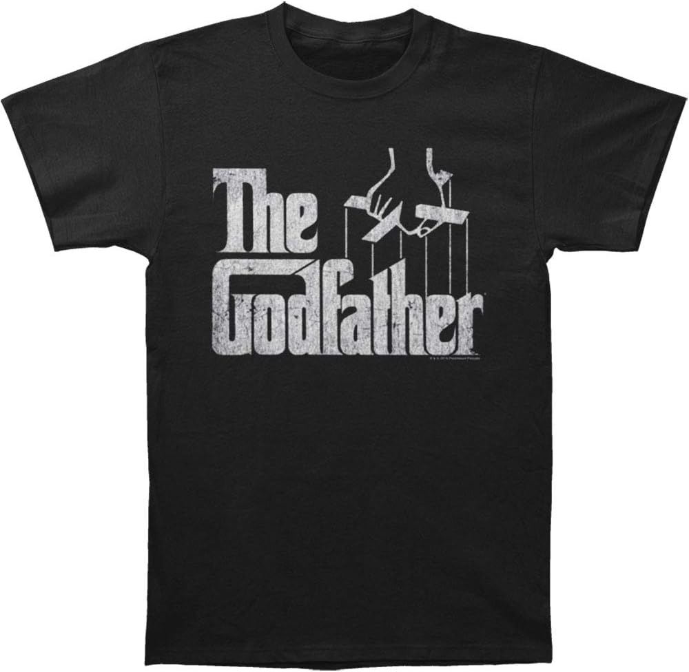 Trevco Men's 'The Godfather' Logo Black Cotton Graphic T-Shirt 3XL - As Pictured