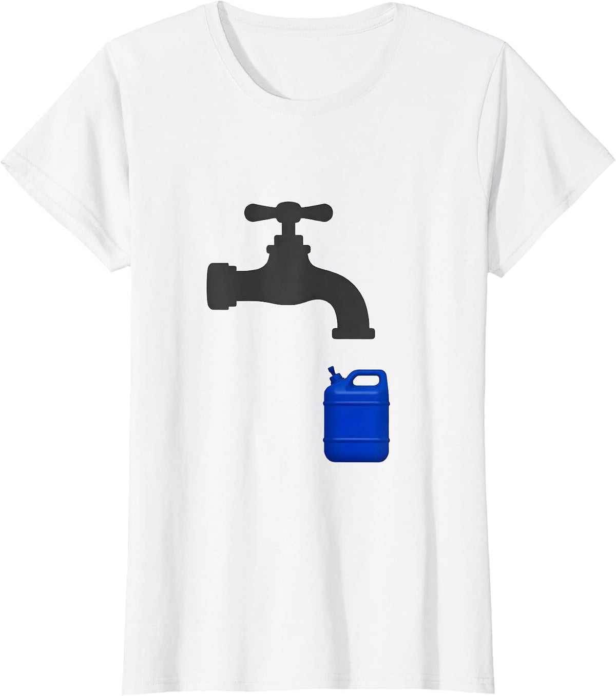Women's Faucet Jerry Can Minimalist Van Life Nomad T-Shirt - White