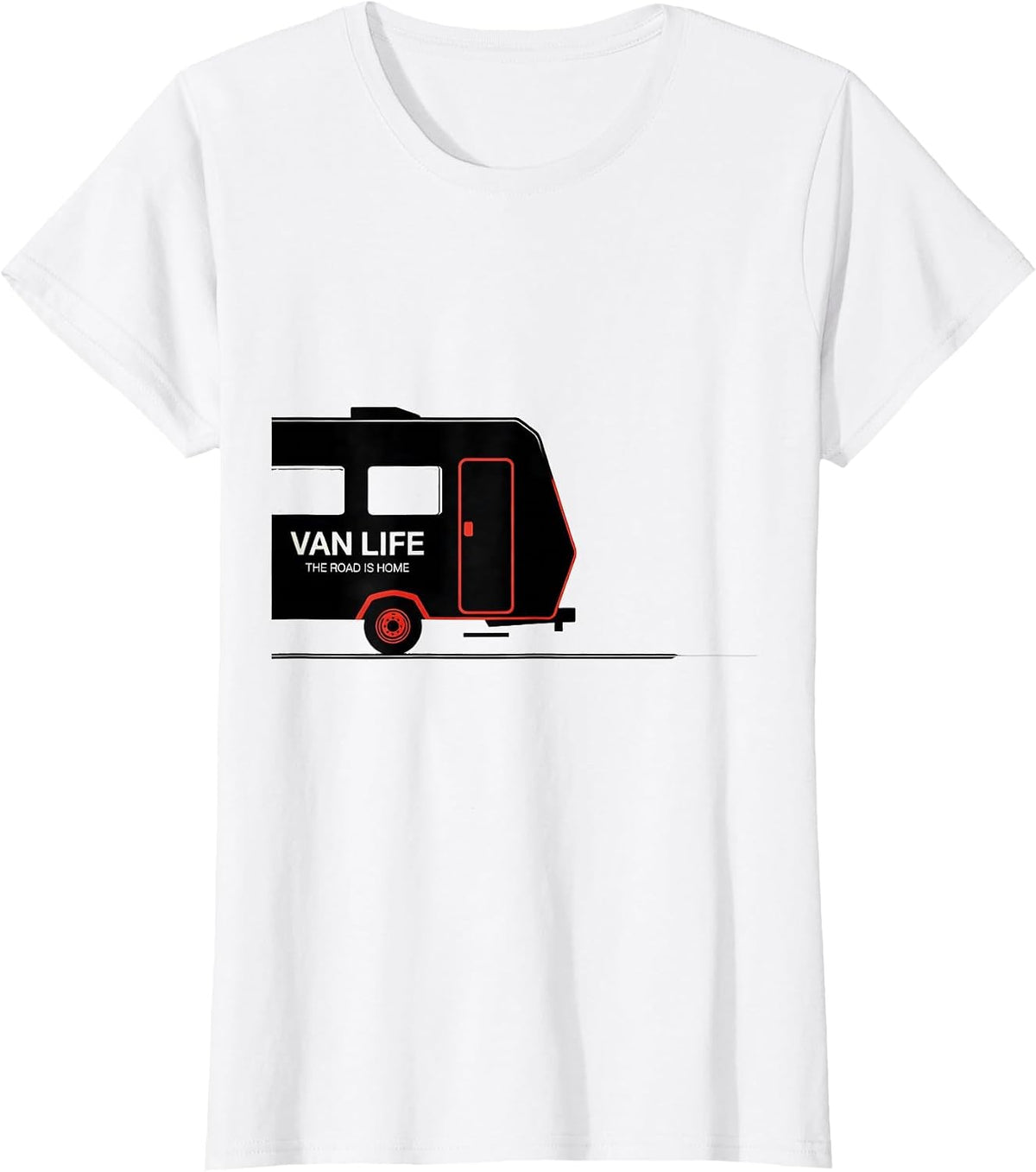 Women's Van Life The Road Is Home Retro Camper Nomad Pride T-Shirt - White