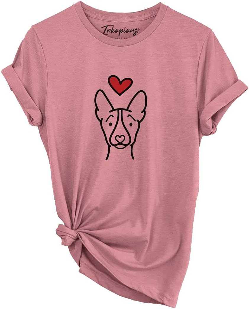 Inkopious Love Always Basenji T-Shirt - Unisex Mauve Crewneck