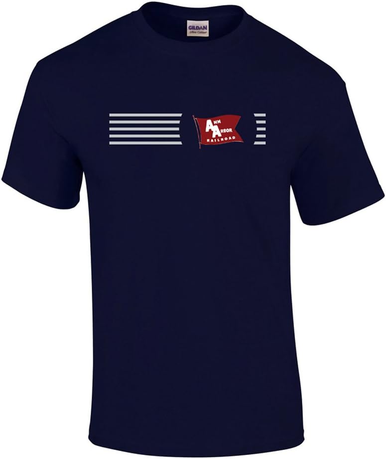 Ann Arbor Railroad Embroidered Logo Tee [tee77] - Black