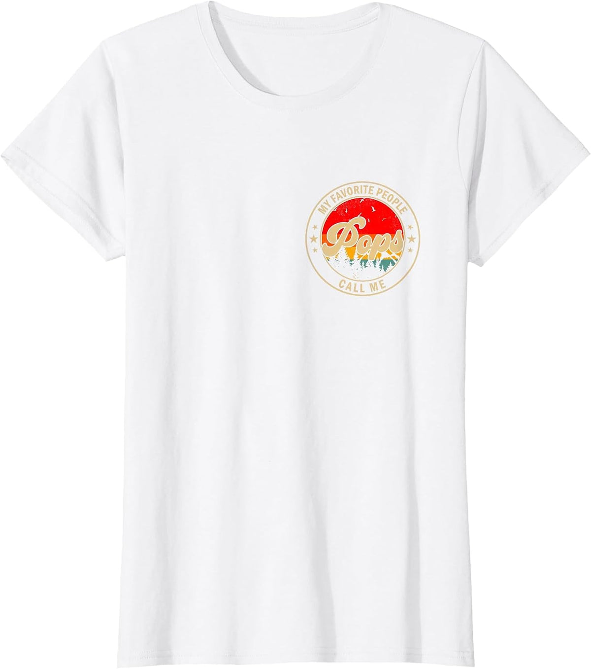 My Favorite People Call Me Pops Retro for Papa Grandpa T-Shirt - White