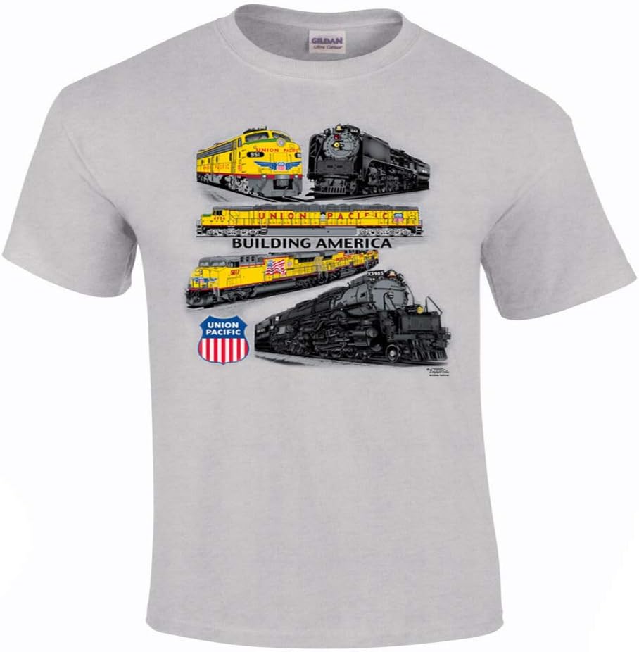 Daylight Sales Union Pacific Collage Authentic Railroad T-Shirt [64] - Adult Ash