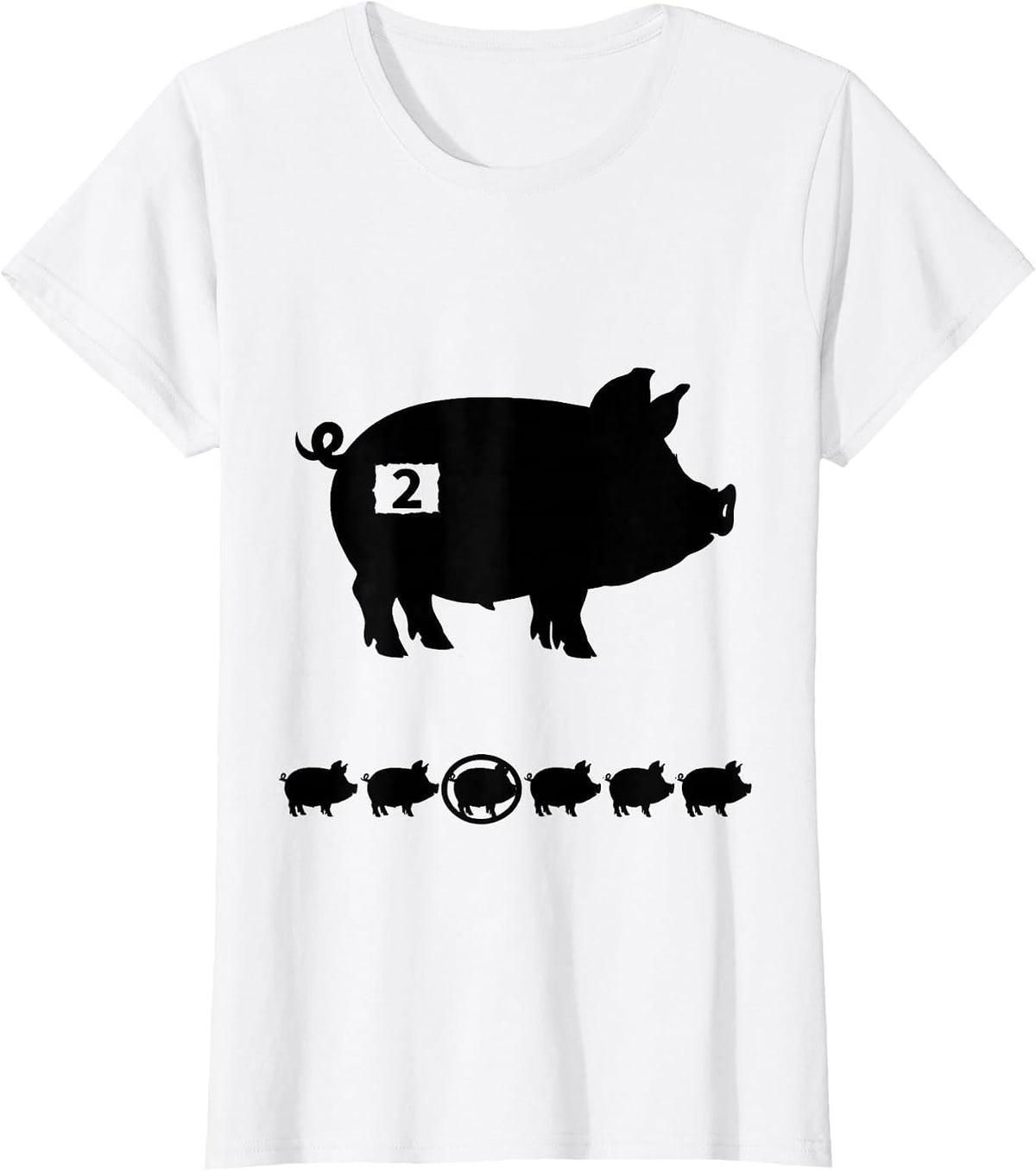 Women's 2 Funny Piglet Halloween Costume Pig Lover Humor T-Shirt - White