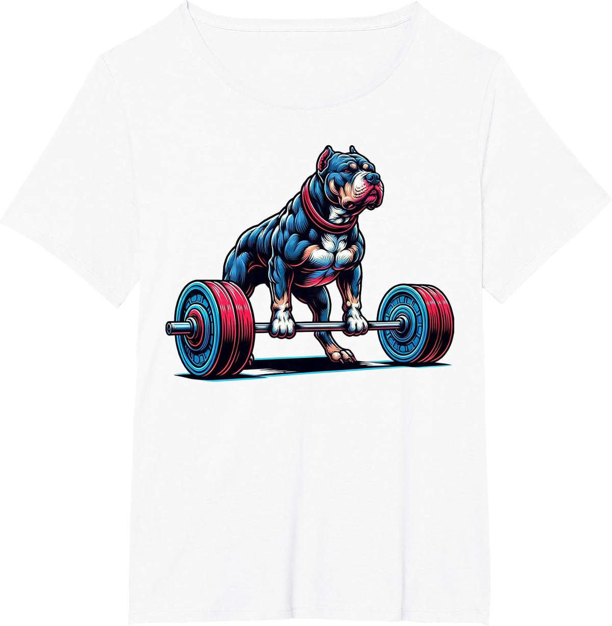 Pitbull Deadlifting Shirt, Pit Bull Gym Workout Deadlift Gym T-Shirt - White