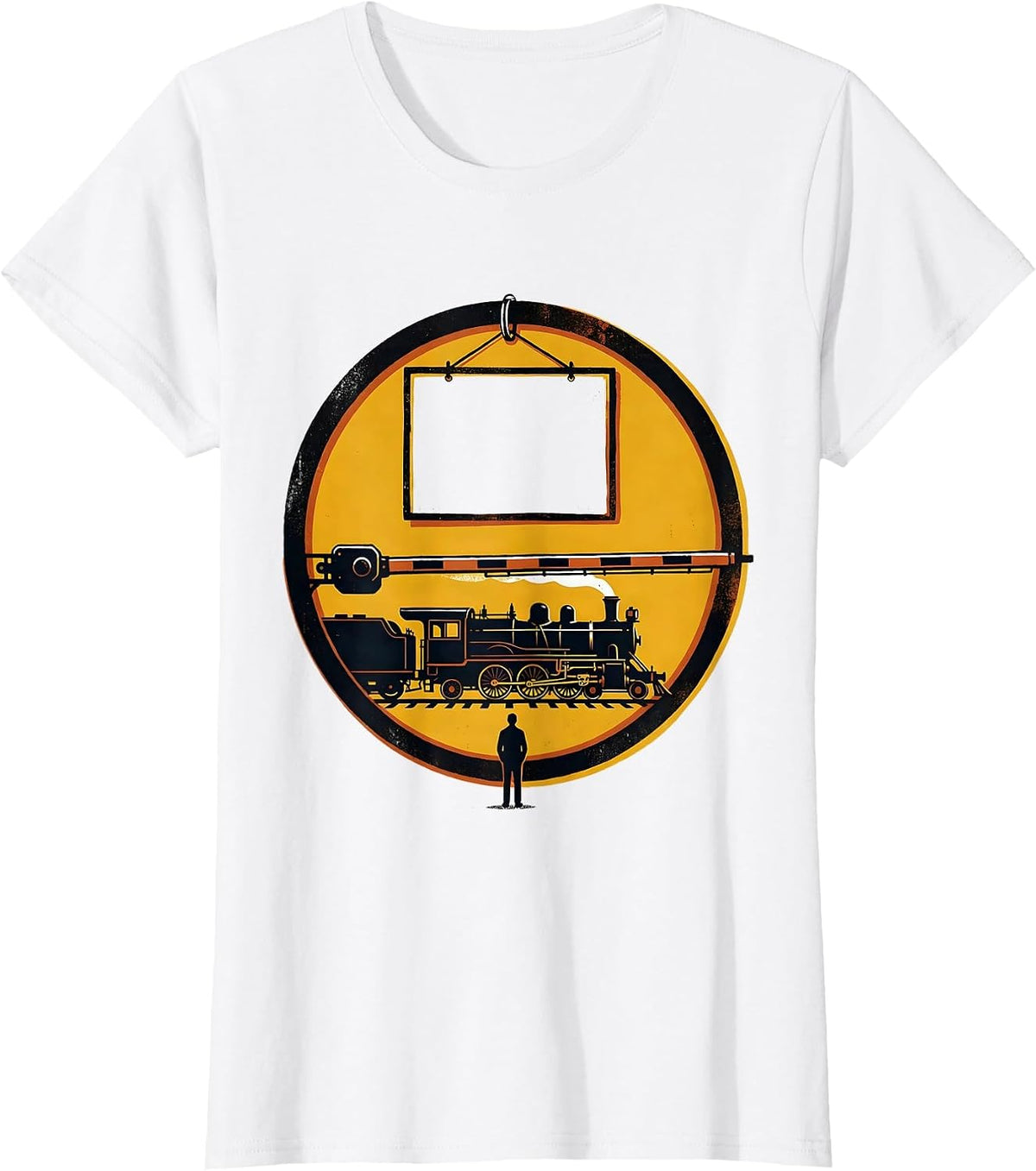 Steam Train Badge Locomotive Enthusiast Humor T-Shirt - White