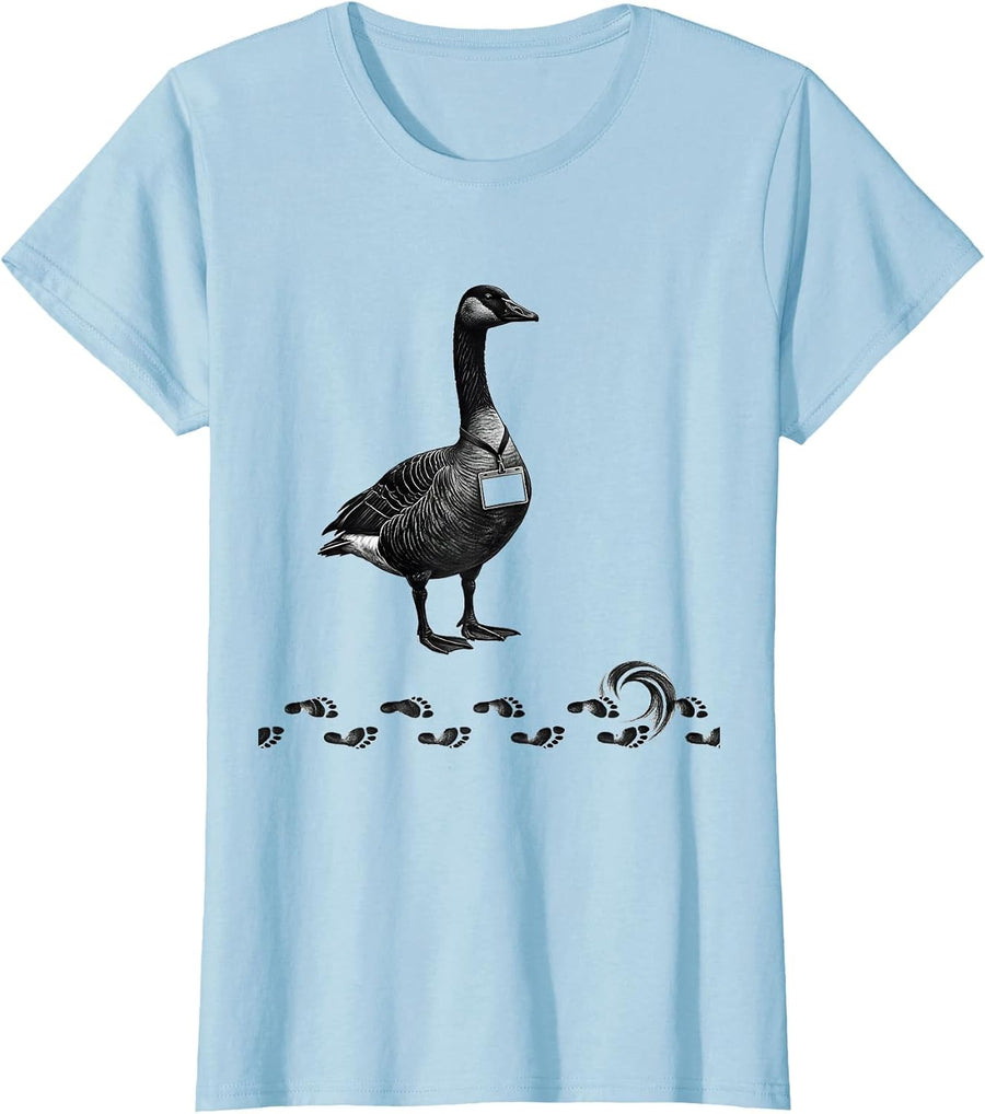 Women's Goose Paraprofessional Workplace Humor Teacher Appreciation T-Shirt - Baby Blue
