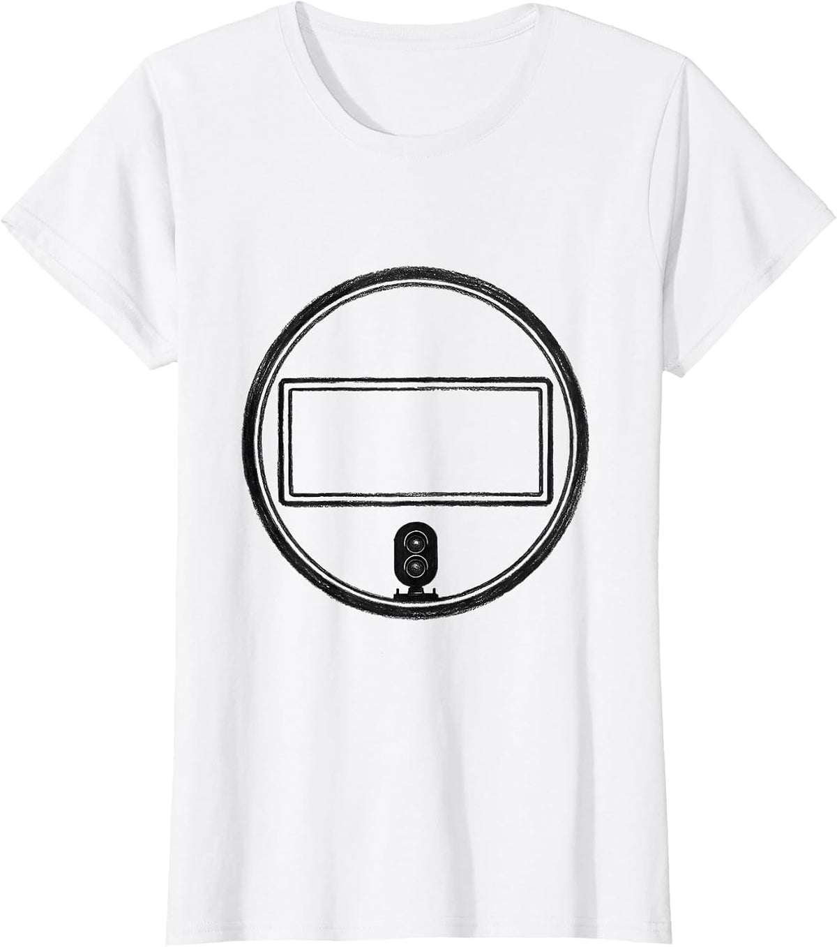 Minimalist Train Seal Ring Hobby Enthusiast Humor T-Shirt - White