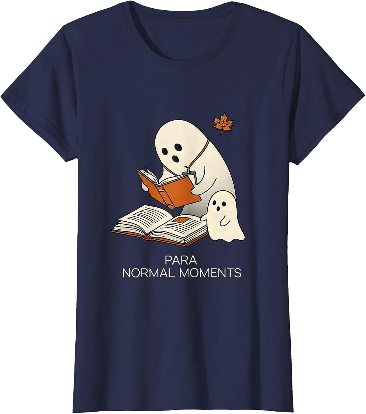 Women's Para Normal Moments Funny Paraprofessional Ghost Halloween T-Shirt - Navy Blue