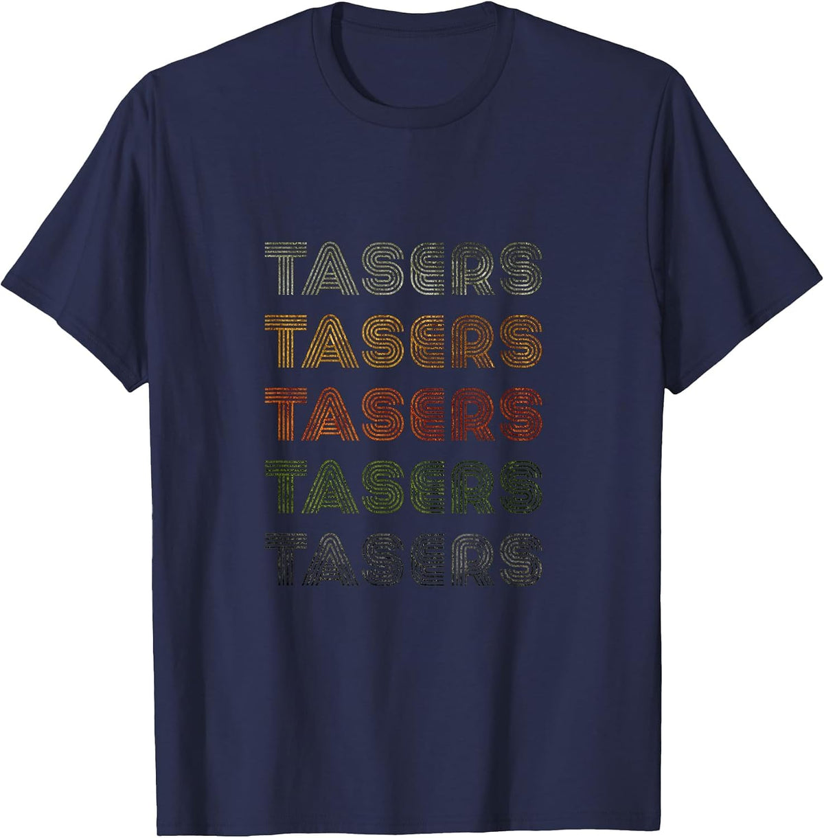 Love Heart Tasers Tee Grunge Vintage Style Black Tasers T-Shirt - Navy Blue