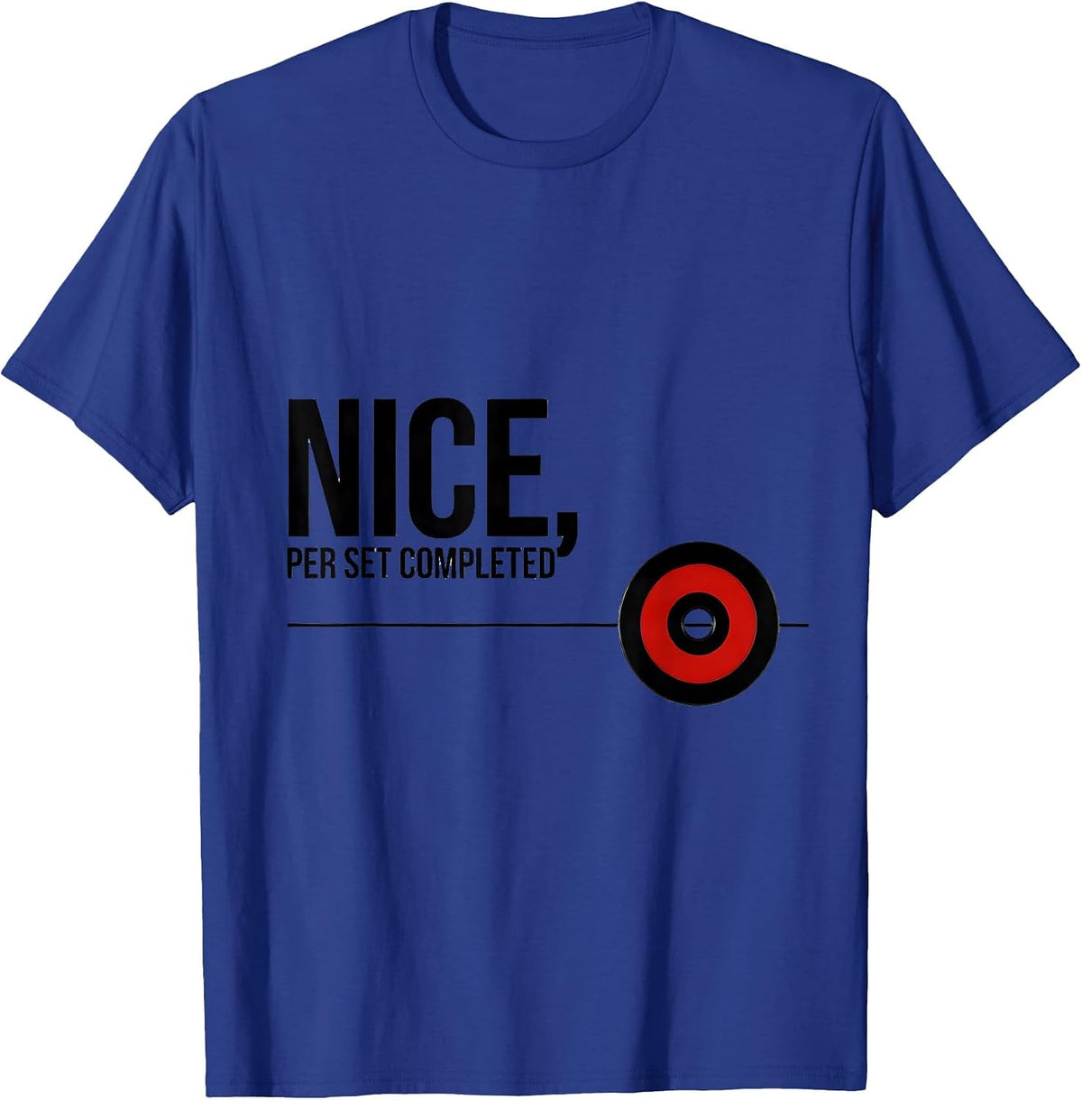 Nice Per Set Completed Funny Gym Bodybuilder Christmas T-Shirt - Royal Blue