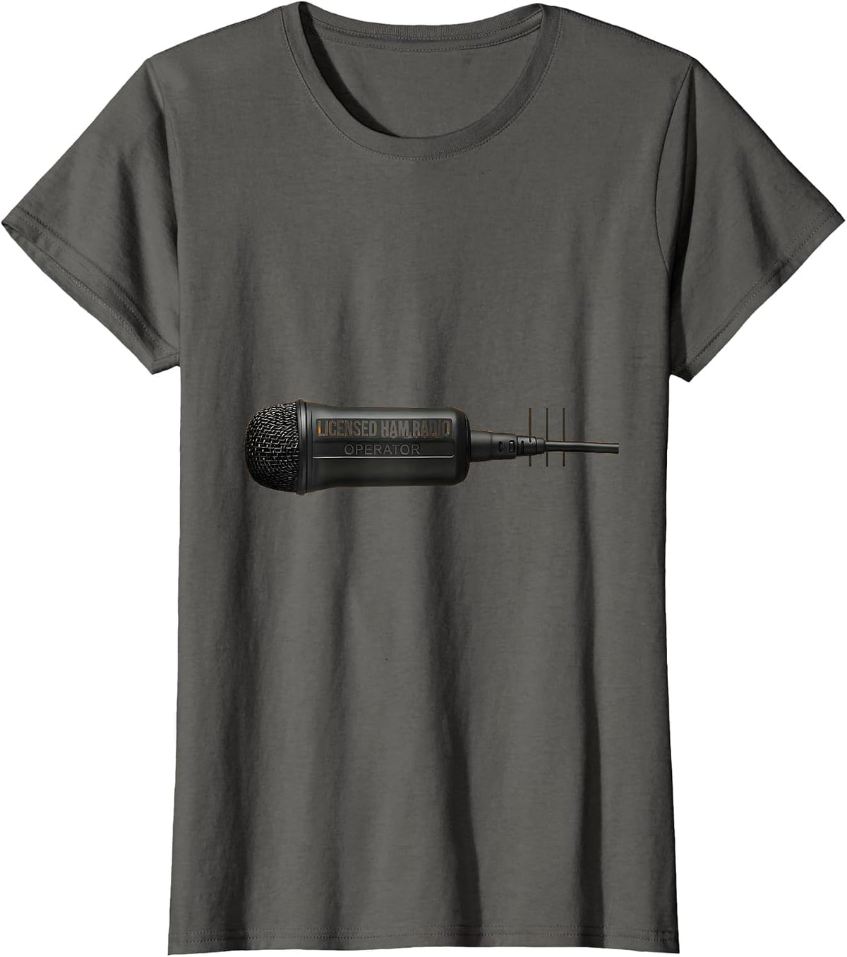 Women's Licensed Ham Radio Operator Minimalist Hobbyist Pride T-Shirt - Asphalt Grey