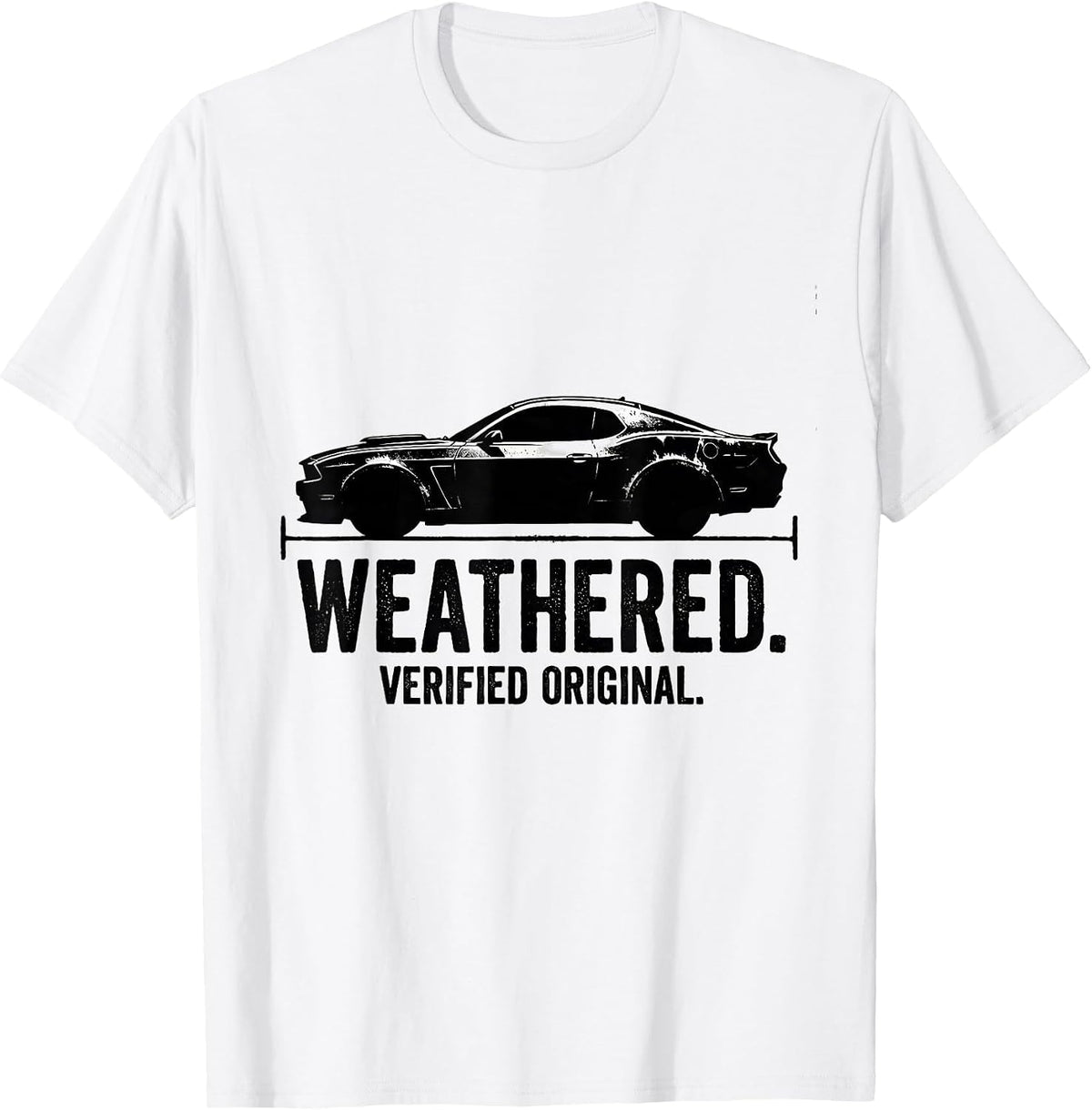 Men's Weathered Verified Original Funny Classic Car Guy Birthday T-Shirt - White
