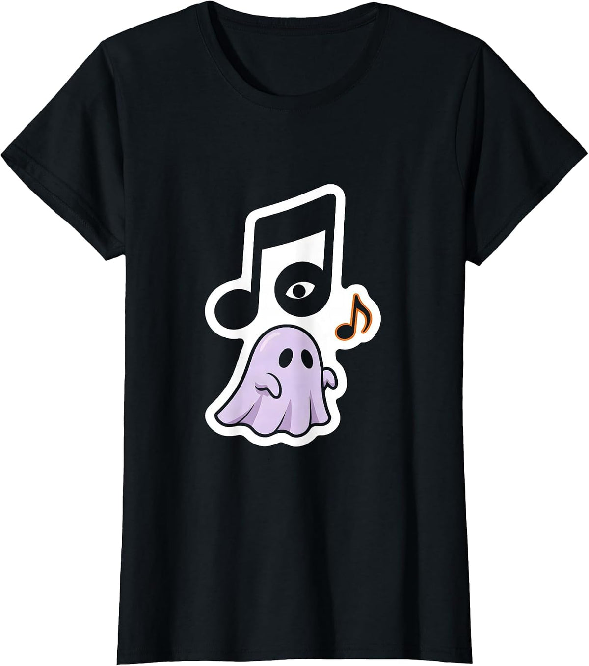 Sheet Ghost Fermata Musician Teacher Halloween Humor T-Shirt - Black