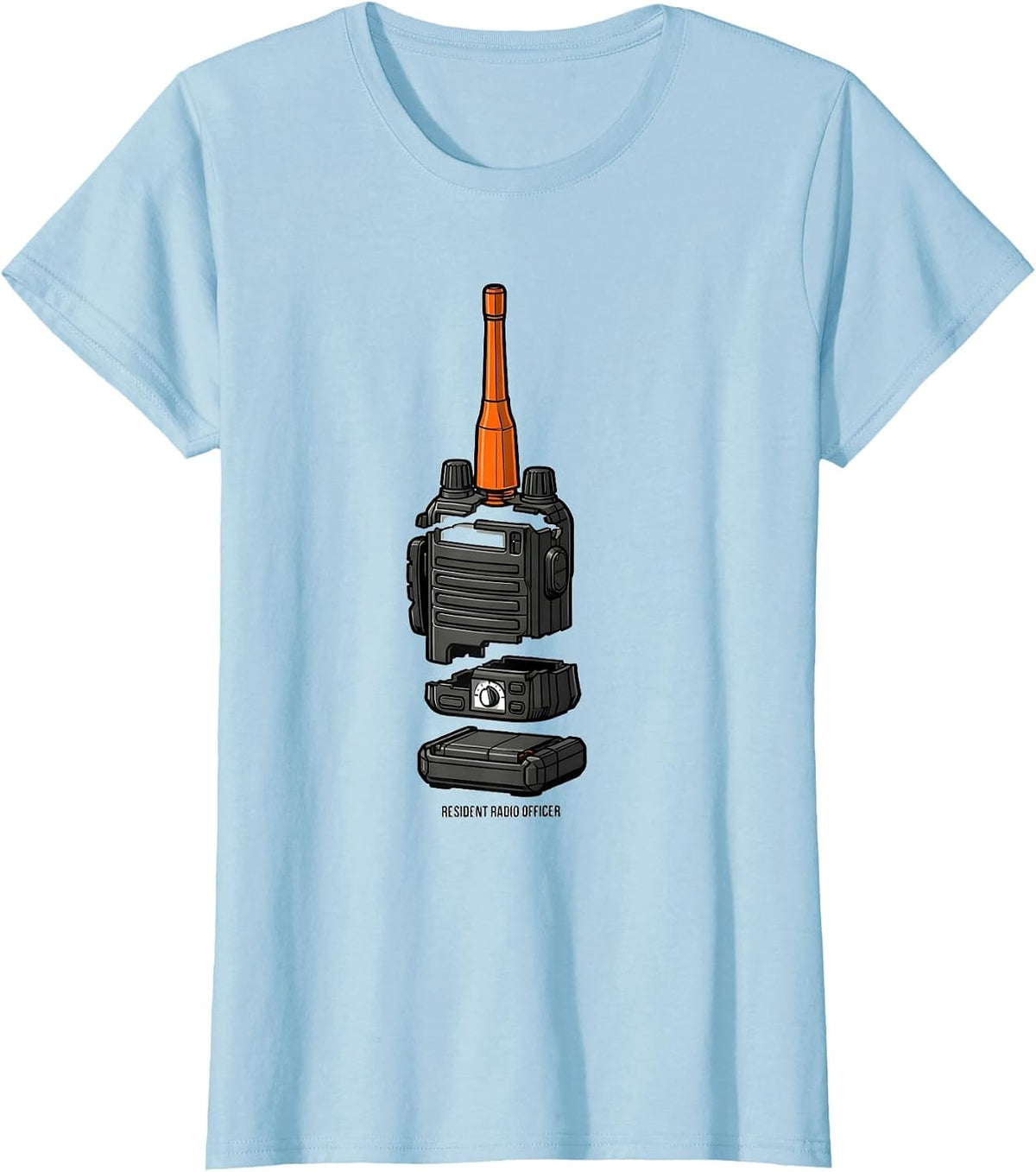 Resident Radio Officer Funny Ham Radio Operator Gift T-Shirt - Baby Blue