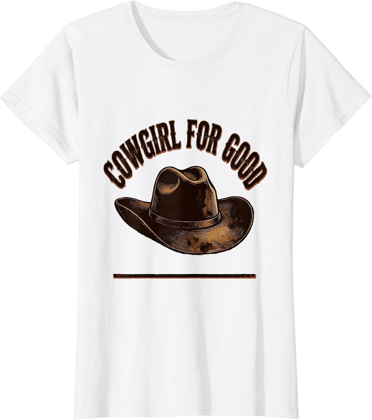 Women's Cowgirl For Good Distressed Western Rodeo Identity Pride T-Shirt - White