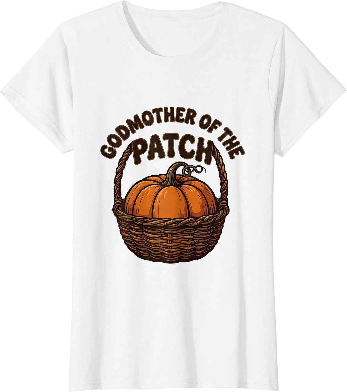 Women's Godmother of the Patch Flat Autumn Halloween Family Matching T-Shirt - White