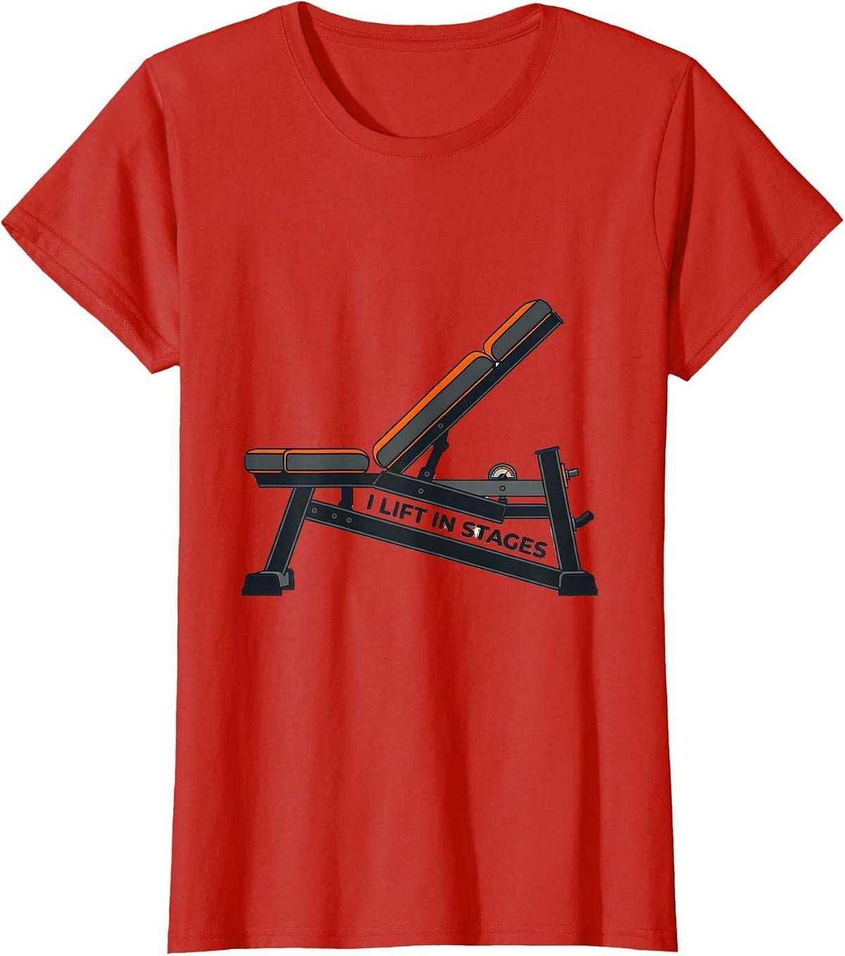 I Lift In Stages Funny Gym Workout Weightlifting Humor T-Shirt - Red