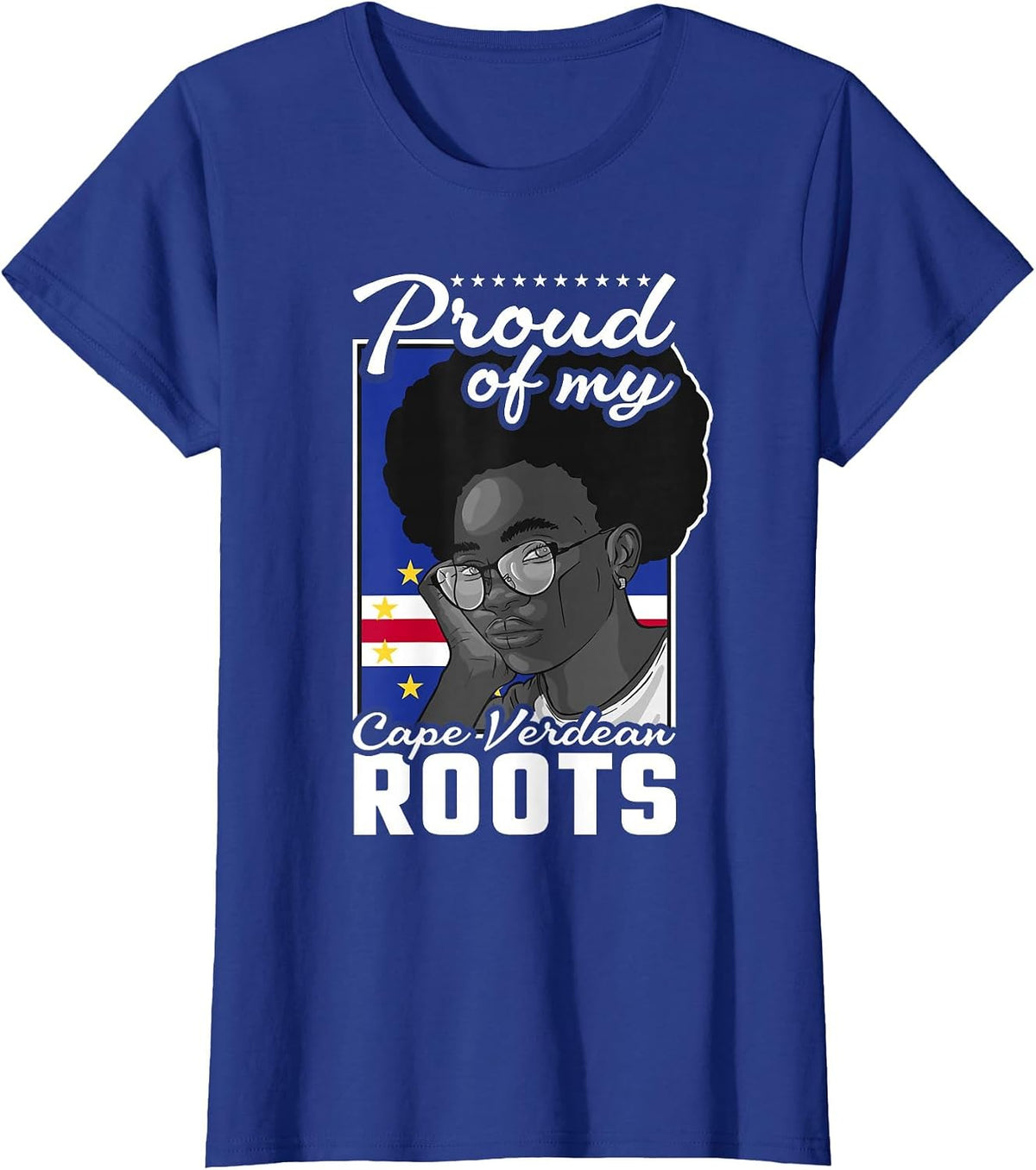 Proud Cape Verdean Roots Black History Month, Cape Verde T-Shirt - Royal Blue