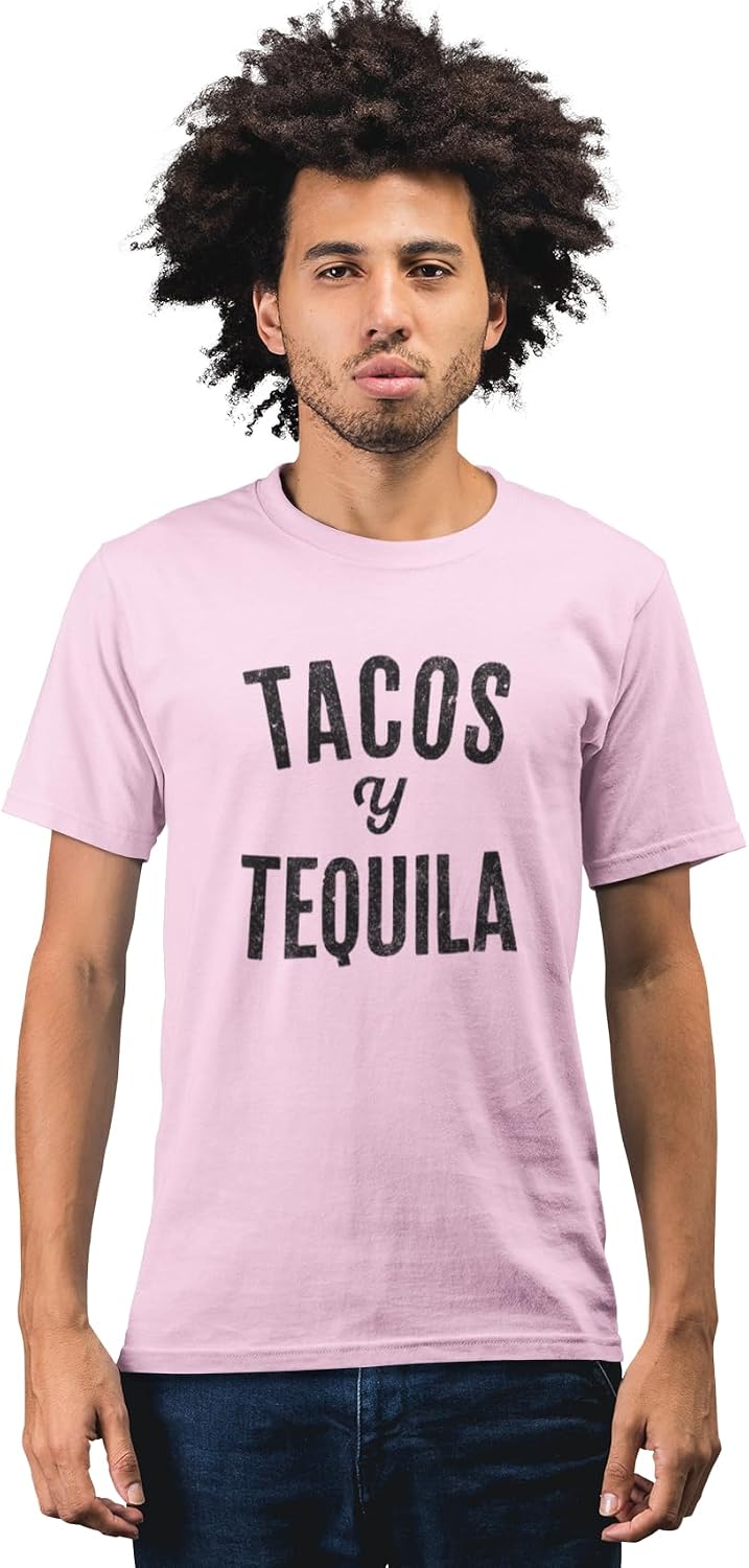 Men's Cinco De Mayo Taco Cerveza Tequila Tees - Tacos Y Tequila Light Pink