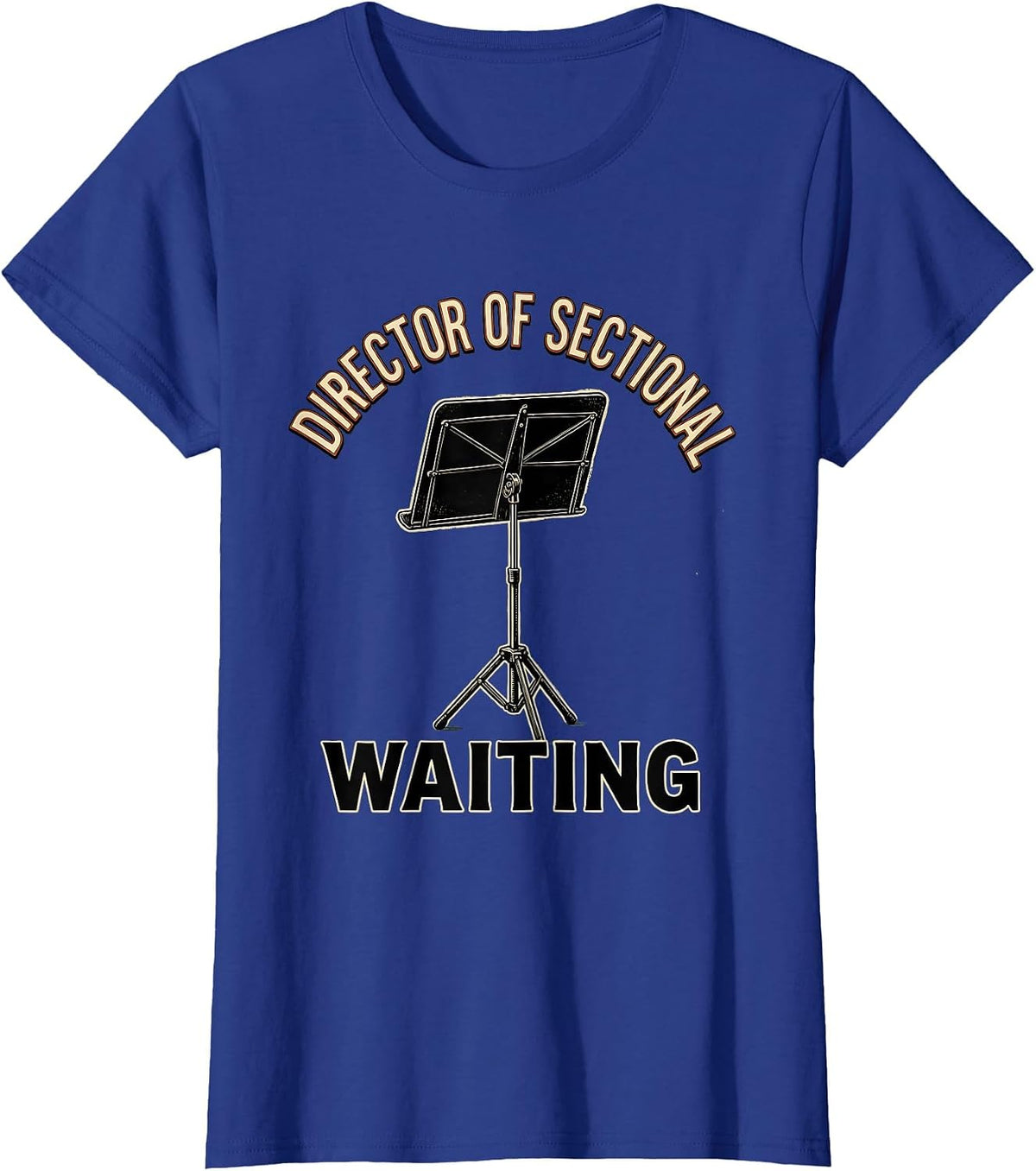 Women's Director Of Sectional Waiting Vintage Music Lover Humor Band T-Shirt - Royal Blue