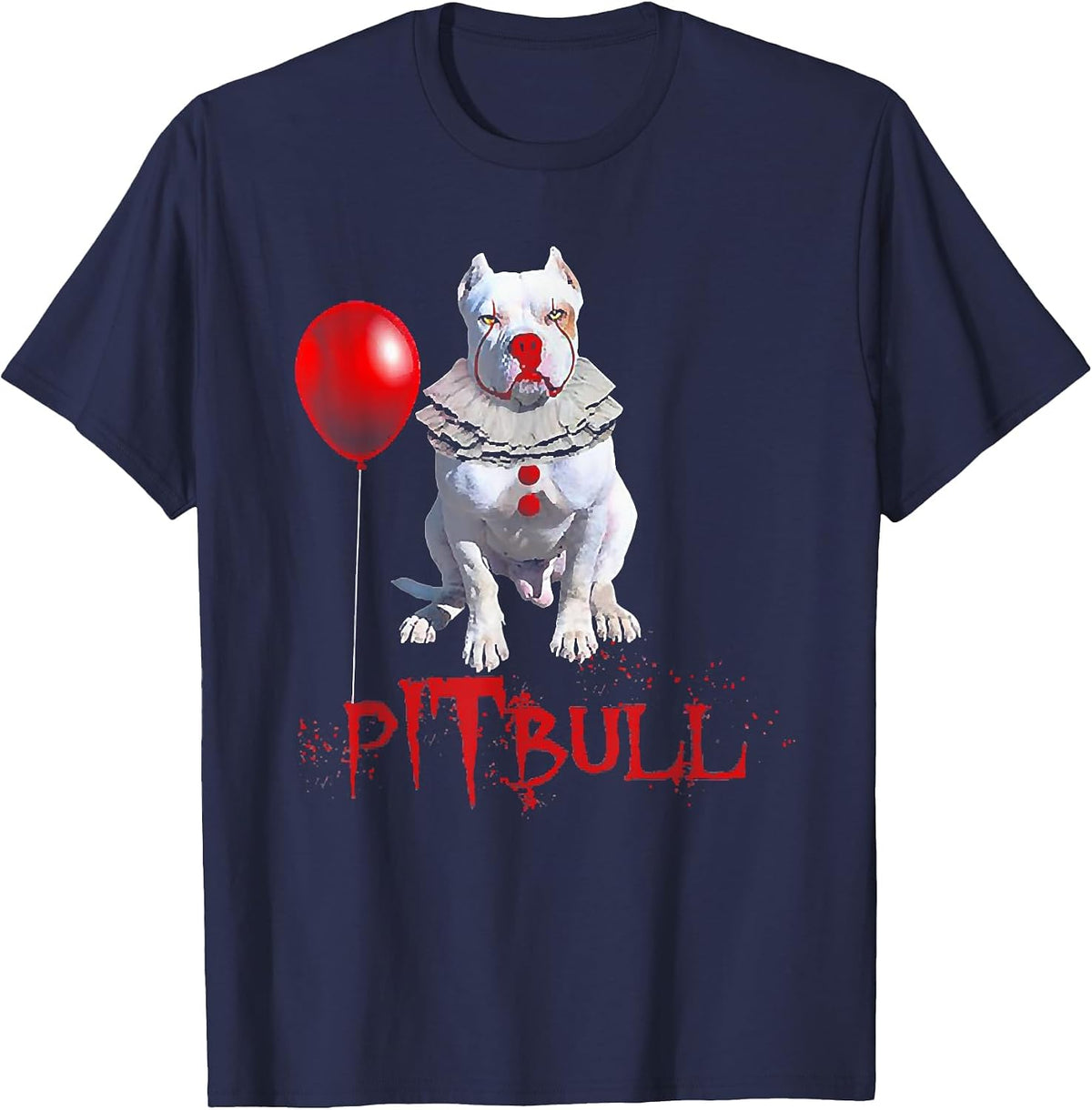 Pitbull Horror Movie Halloween Custome T-Shirt - Navy Blue