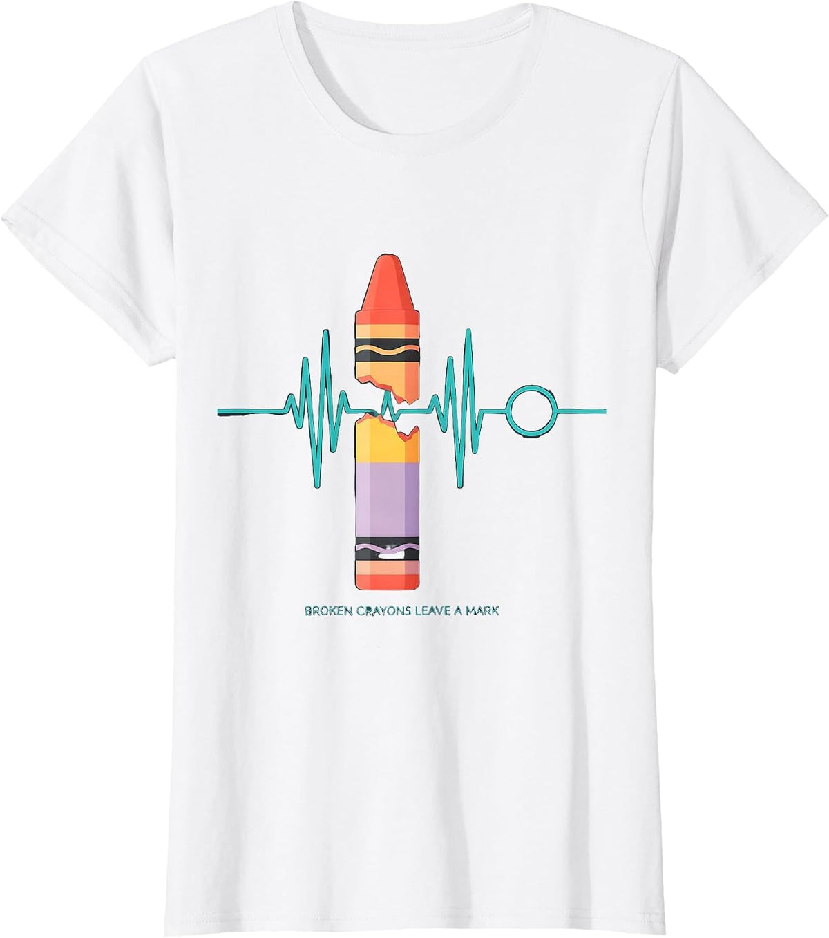 Broken Crayons Leave A Mark Mental Health Awareness Support T-Shirt - White