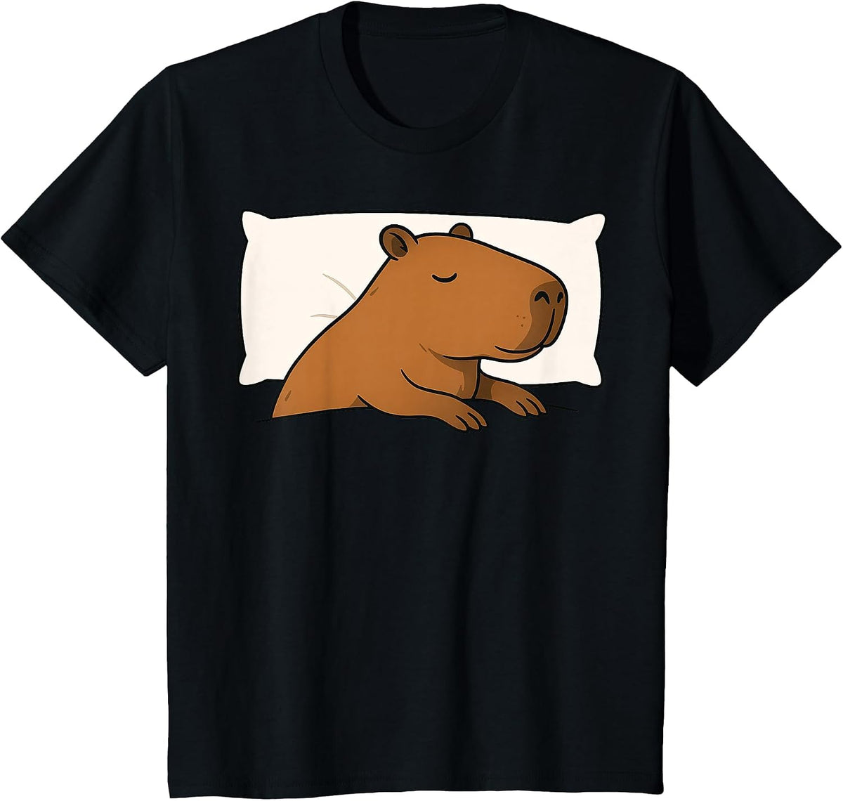 Capybara Favorite Sleepshirt Sleeping Pajamas Boys Girls Kid T-Shirt - Black