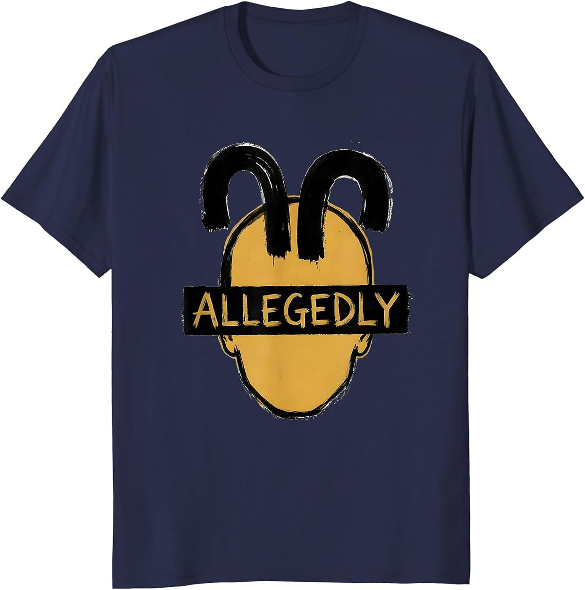 Men's Allegedly Funny Grammar Police Punctuation Humor English T-Shirt - Navy Blue