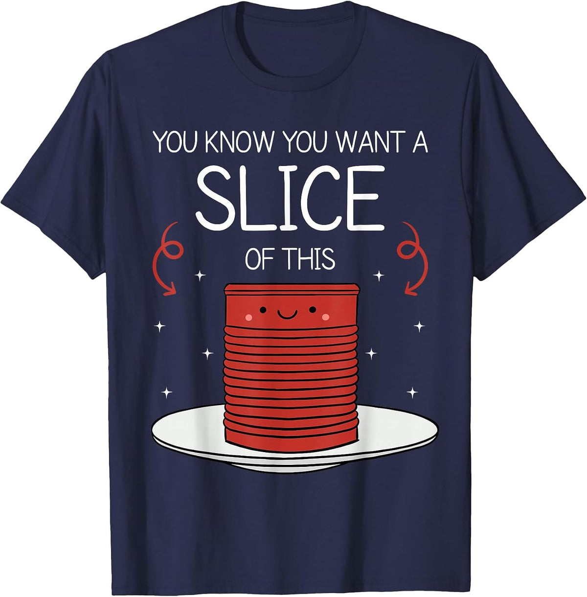 Funny Thanksgiving Canned Cranberry Sauce T-Shirt - Navy Blue