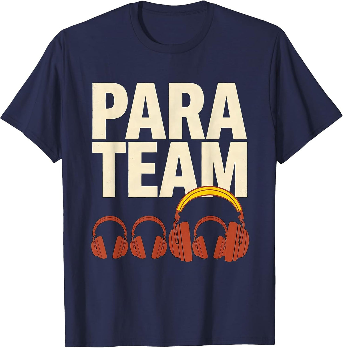 Para Team Screenprint Poster Paraprofessional Teacher T-Shirt - Navy Blue