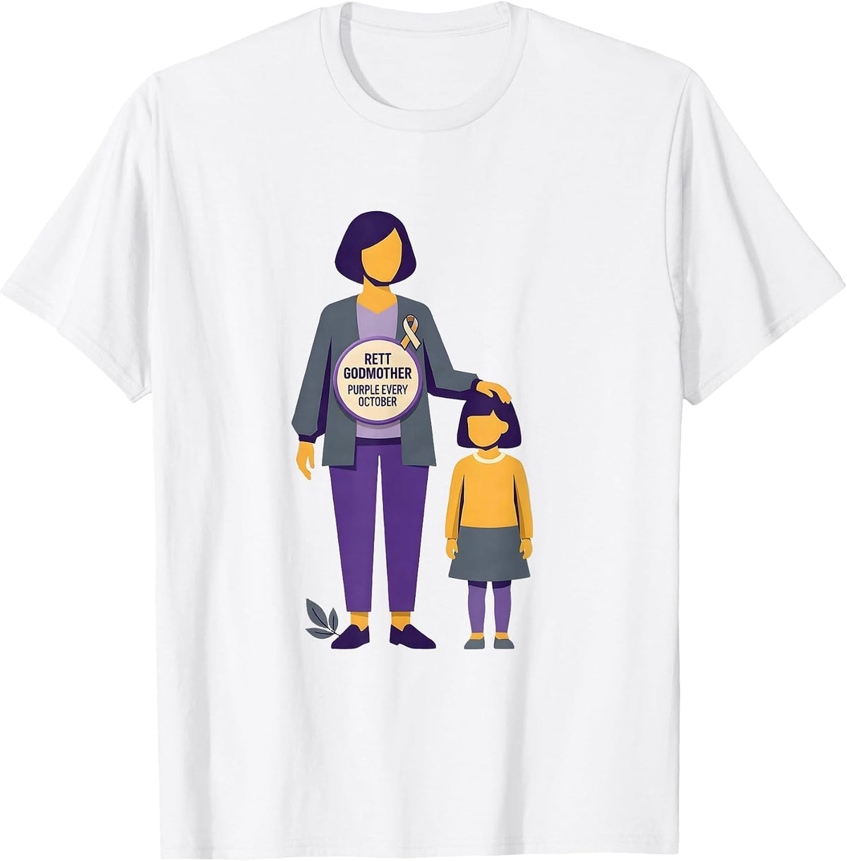 Men's Rett Godmother Purple Every October Cause Awareness Warrior T-Shirt - White